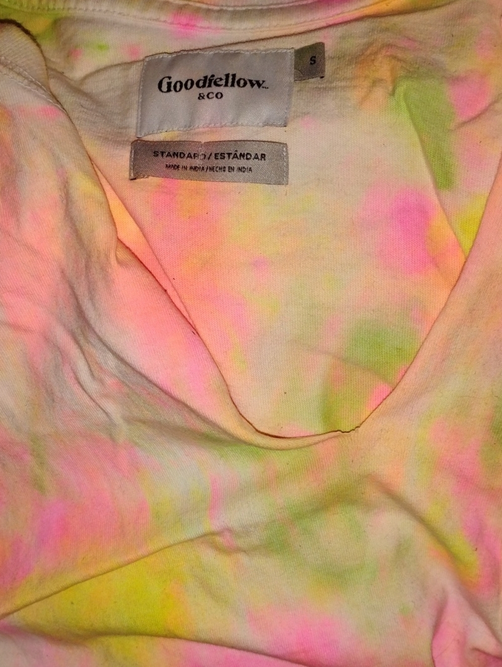 Goodfellow & Co Neon Tie-Dye Tee in Pink, Yellow, Green
